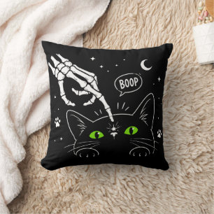 Halloween Black Cat Lover Gift, Cute Cat Boop Cushion