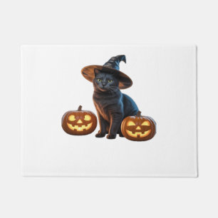 Halloween Black Cat Magic Classic T-Shirt Doormat