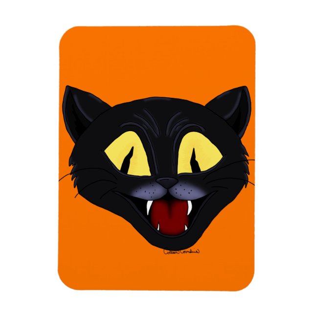 Halloween Black Cat Magnet (Vertical)