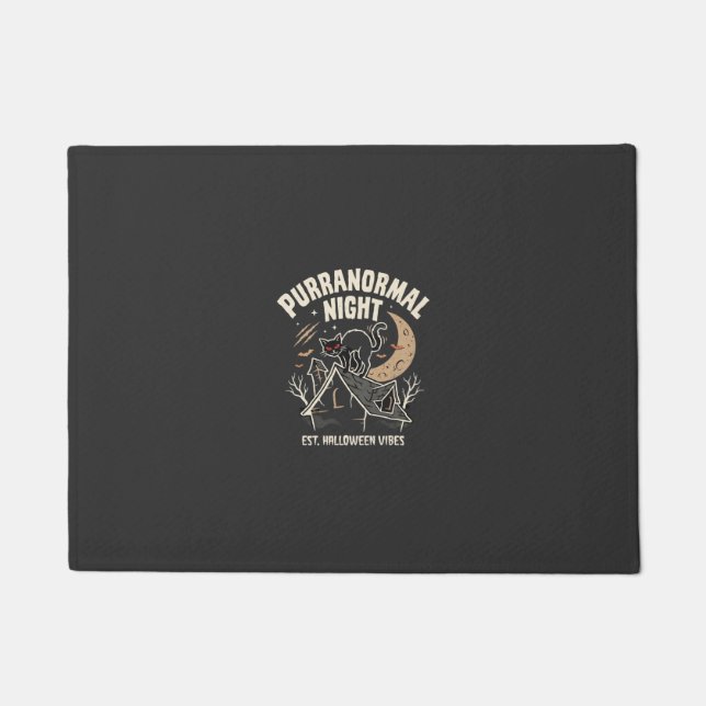 Halloween Black Cat Moon (2) Doormat (Front)