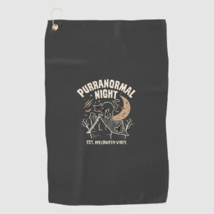 Halloween Black Cat Moon (2) Golf Towel