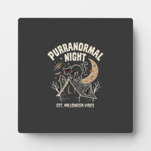 Halloween Black Cat Moon (2) Plaque