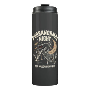 Halloween Black Cat Moon (2) Thermal Tumbler