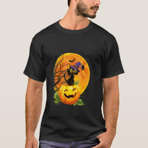Halloween Black Cat Moon Bat Cat Cat Love T-Shirt