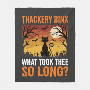 Halloween Black Cat Moon Graveyard Quote Design Fleece Blanket