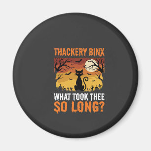 Halloween Black Cat Moon Graveyard Quote Design Magnet
