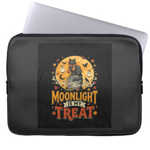 Halloween Black Cat Moon Magic Laptop Sleeve
