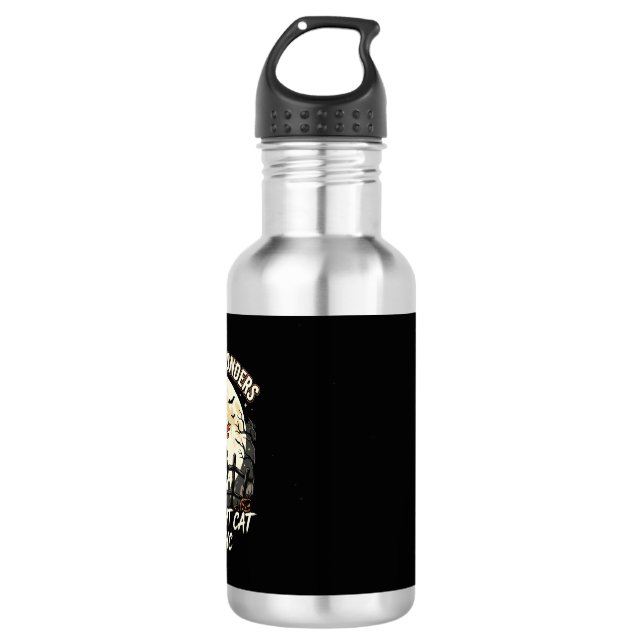 Halloween Black Cat Moonlight 532 Ml Water Bottle (Front)