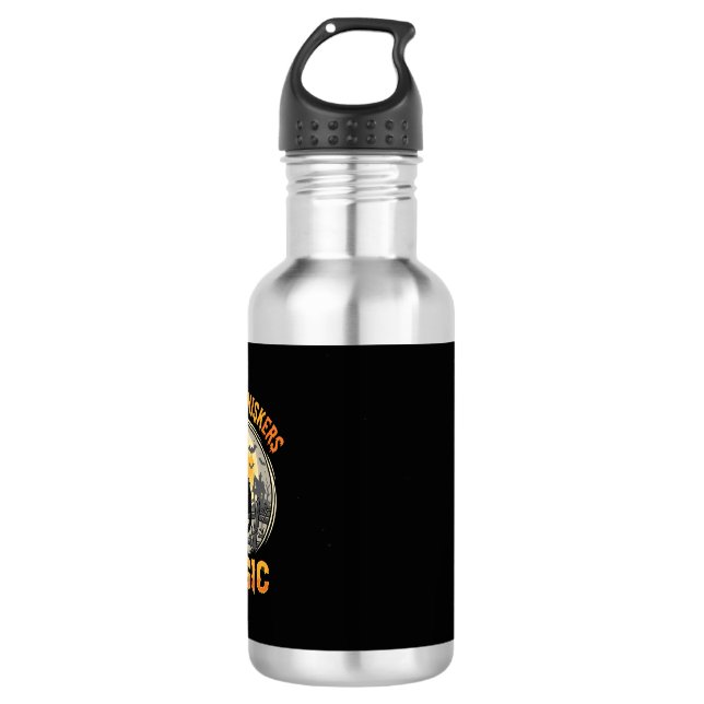 Halloween Black Cat Moonlight Magic 532 Ml Water Bottle (Front)