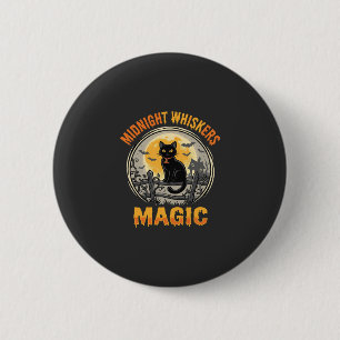 Halloween Black Cat Moonlight Magic 6 Cm Round Badge