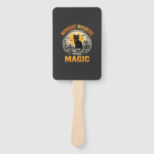 Halloween Black Cat Moonlight Magic Hand Fan