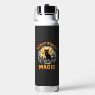 Halloween Black Cat Moonlight Magic Water Bottle