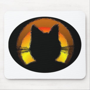Halloween Black Cat Mouse Mat
