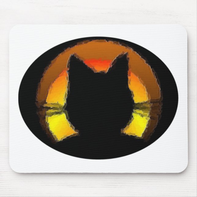 Halloween Black Cat Mouse Mat (Front)