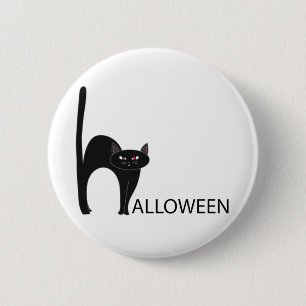 Halloween Black Cat Name 6 Cm Round Badge