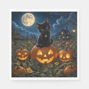 Halloween Black Cat Napkin