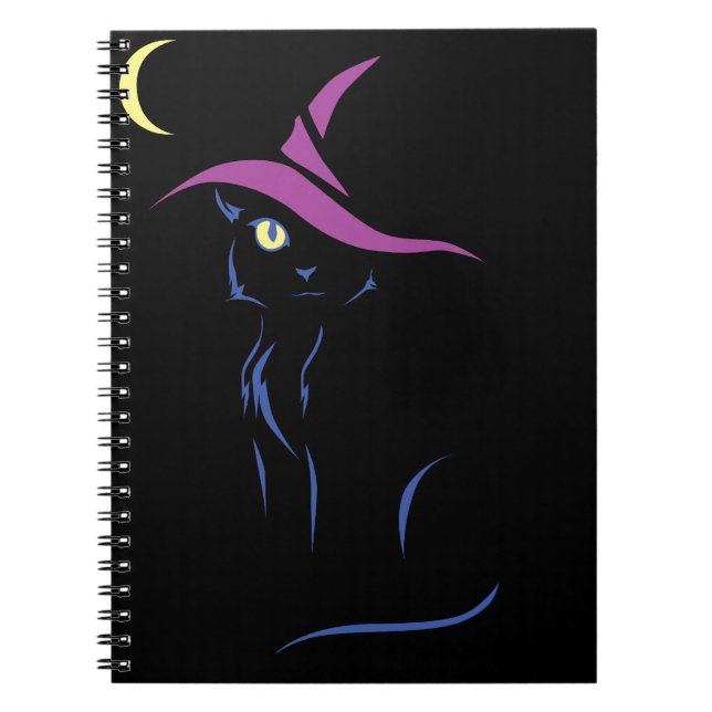 Halloween Black Cat Notebook (Front)