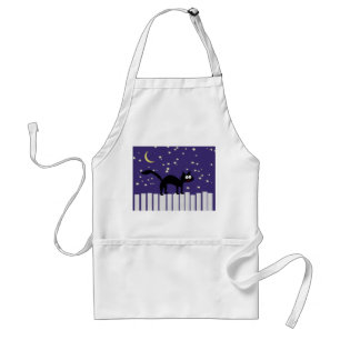 Halloween Black Cat on Fence Standard Apron
