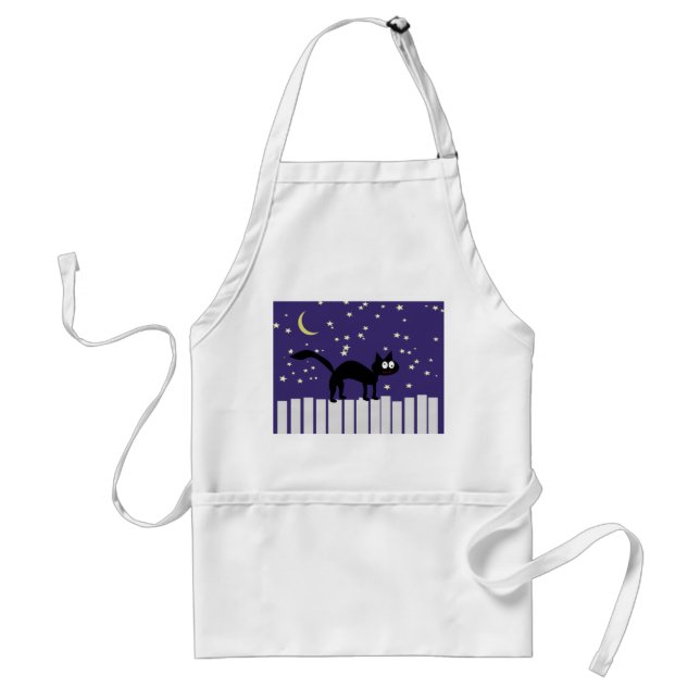 Halloween Black Cat on Fence Standard Apron (Front)