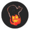 Halloween Black Cat on Glowing Orange  Pumpkin