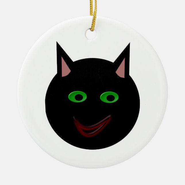 Halloween Black Cat Ornament (Front)