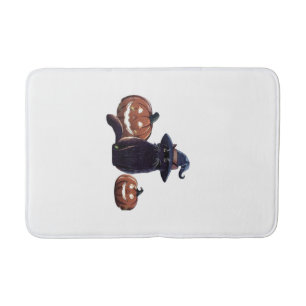 Halloween black cat Oversized T-Shirt Bath Mat