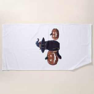 Halloween black cat Oversized T-Shirt Beach Towel