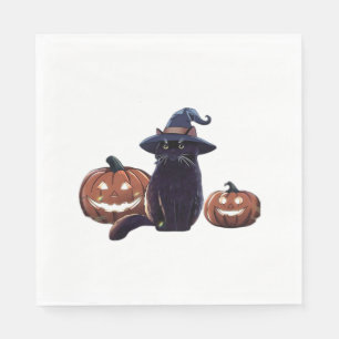 Halloween black cat Oversized T-Shirt Napkin