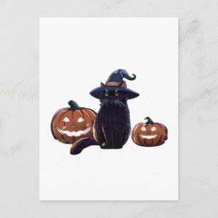 Halloween black cat Oversized T-Shirt Postcard