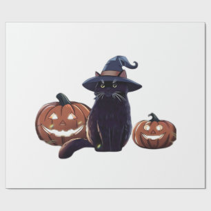 Halloween black cat Oversized T-Shirt Wrapping Paper