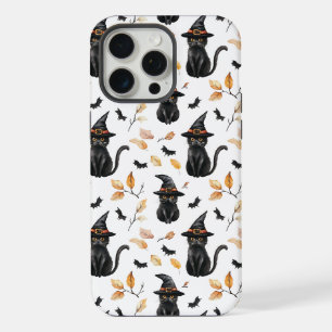 Halloween Black Cat Pattern - Witchy Cat iPhone 15 Pro Max Case