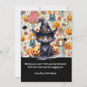 Halloween Black Cat Pet Greeting Holiday Card