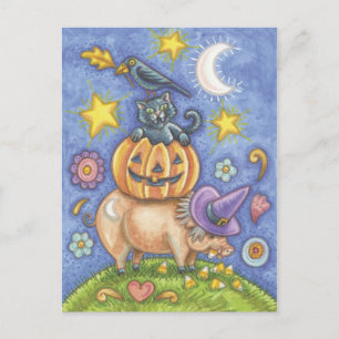 Halloween Black Cat Postcard