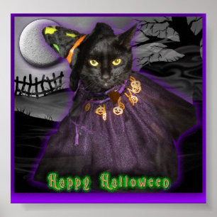 Halloween Black Cat Poster