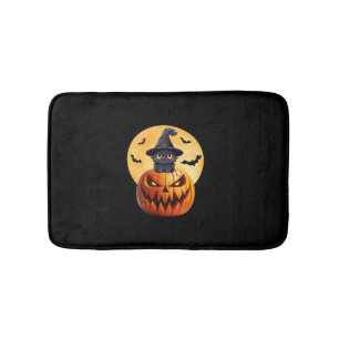 Halloween Black Cat Pumpkin Bring Excitement Men W Bath Mat