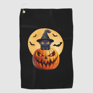 Halloween Black Cat Pumpkin Bring Excitement Men W Golf Towel