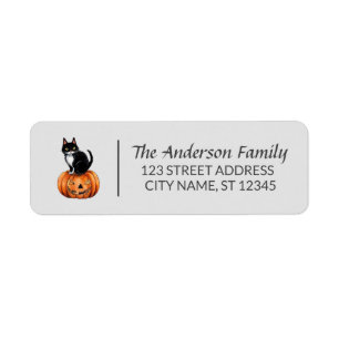 Halloween Black Cat Pumpkin Custom Family Name