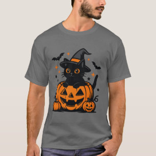 Halloween Black Cat Pumpkin Men's T-Shirt