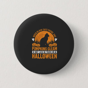 Halloween Black Cat Pumpkin Moon Design_1 6 Cm Round Badge
