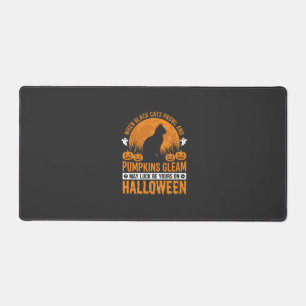 Halloween Black Cat Pumpkin Moon Design_1 Desk Mat