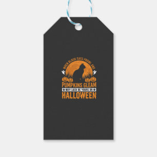 Halloween Black Cat Pumpkin Moon Design_1 Gift Tags