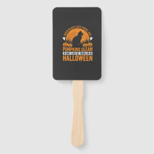 Halloween Black Cat Pumpkin Moon Design_1 Hand Fan
