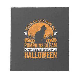 Halloween Black Cat Pumpkin Moon Design_1 Notepad