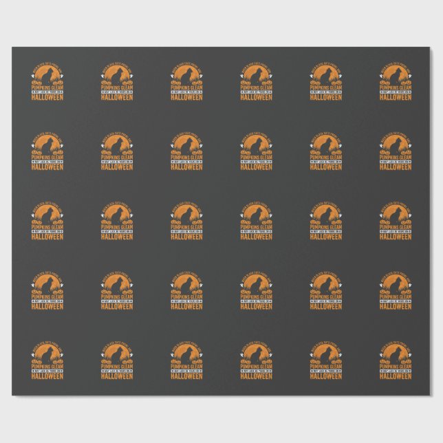 Halloween Black Cat Pumpkin Moon Design_1 Wrapping Paper (Flat)