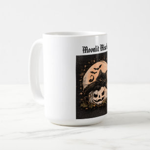 Halloween Black Cat & Pumpkin Moonlight  Coffee Mug