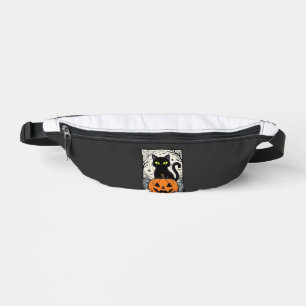 Halloween Black Cat Pumpkin Vector Design Bum Bags