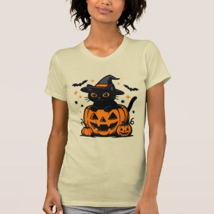 Halloween Black Cat Pumpkin Women's T-Shirt
