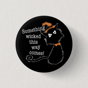 Halloween Black Cat - Shakespeare Quote  3 Cm Round Badge