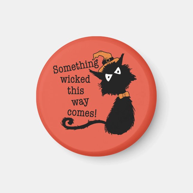 Halloween Black Cat - Shakespeare Quote Magnet (Front)