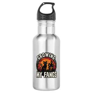 Halloween Black Cat Shirt Growing My Fangs_1 532 Ml Water Bottle